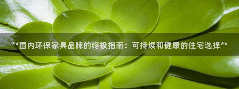 杏耀登陆网站：**国内环保家具品牌的终极指南：可持续和健康的